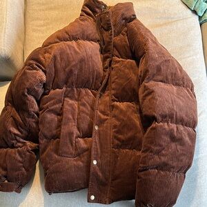 Brown Corduroy Puffer Jacket